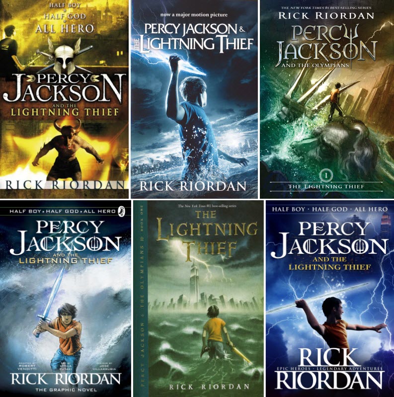 Percy Jackson and the Lightening Thief alternate book covers